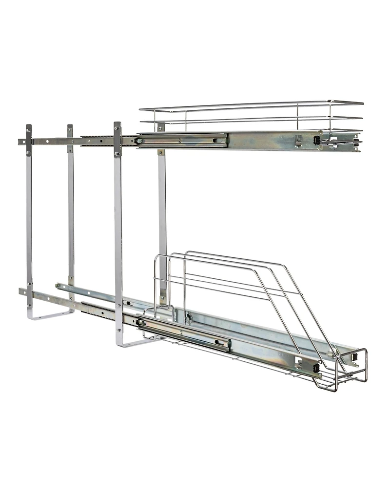 Household Essentials Glidez Multipurpose Pull-Out Storage Organizer, 3-Tier Design, Chrome