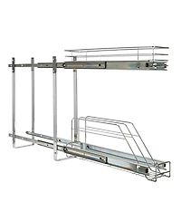 Household Essentials Glidez Multipurpose Pull-Out Storage Organizer, 3-Tier Design, Chrome