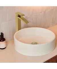 Everstein Single Hole Vessel Bathroom Faucet Handle Sink with Drain Assembly