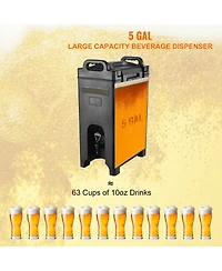 Sugift 5 Gallon Insulated Beverage Dispenser Food-Grade Ldpe Hot and Cold Server with 0.9 in Pu Layer
