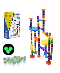 Sugift Glow-in-the-Dark Easy-Connect 110-Piece Marble Run Building Set, Ages 3+
