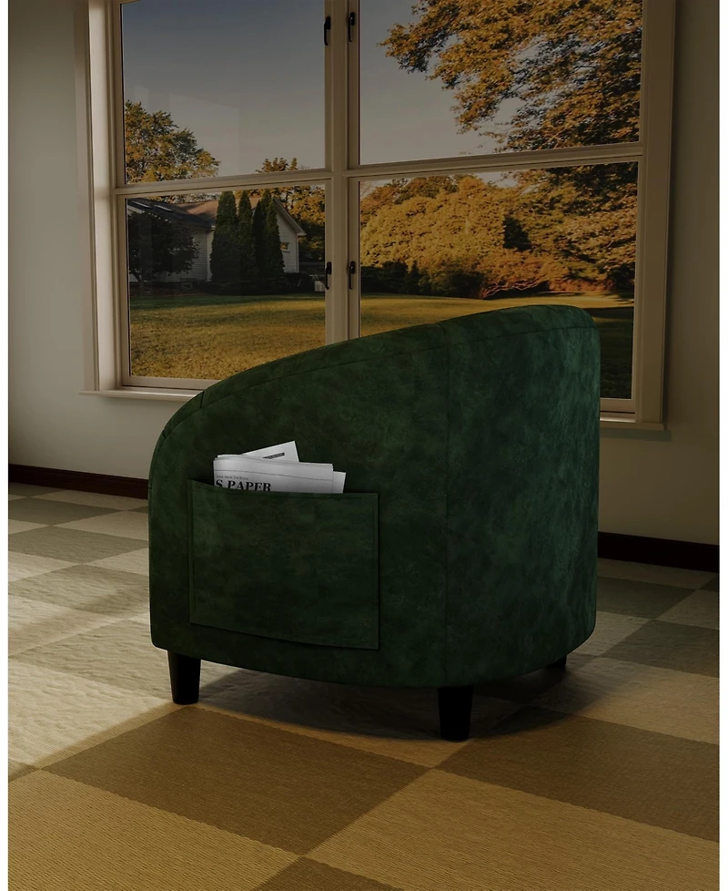 gaomon Set of 2 Modern Accent Barrel Chairs for Living Room, Retro Velvet Club Armchair with Reliable Metal Legs for Bedroom and Reception