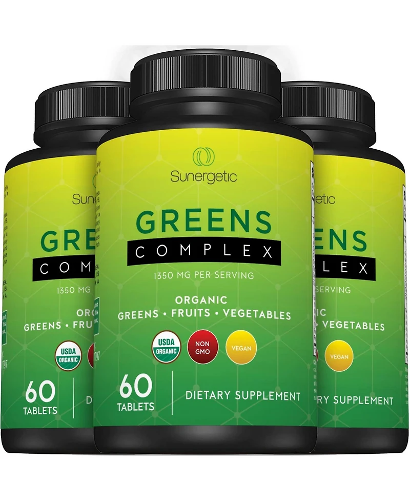 Sunergetic Superfood Tablets with Fruits, Vegetables and Herbs, 60 Count