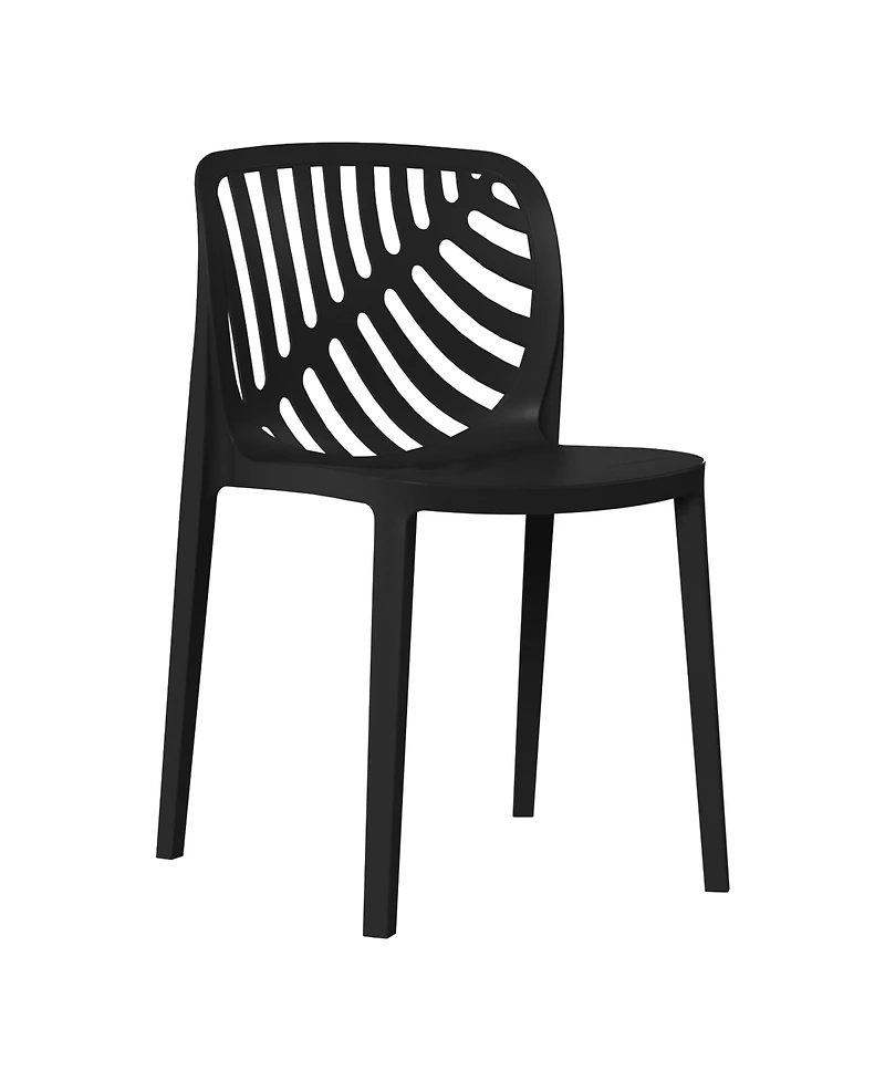 WestinTrends Outdoor Modern Stackable Polypropylene Plastic Patio Bistro Dining Side Chairs (Set of 2)