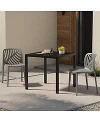 WestinTrends Outdoor Modern Stackable Polypropylene Plastic Patio Bistro Dining Side Chairs (Set of 2)
