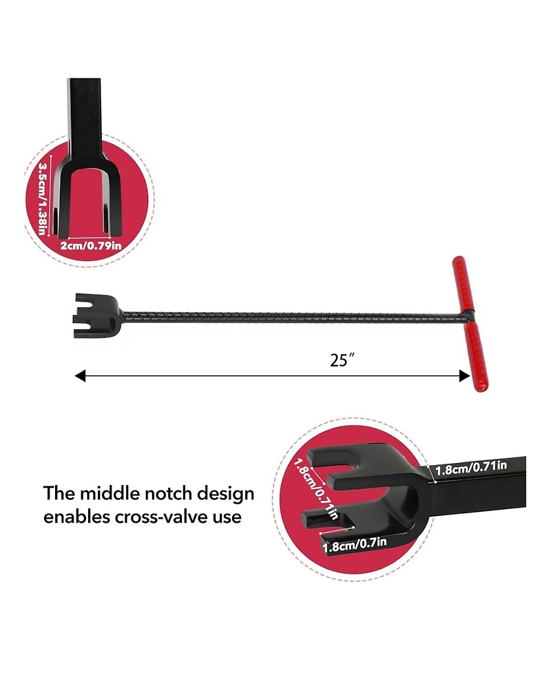 Xdovet Water Meter Key Steel Shut Off Tool T-handle Valve 4 Way Cross