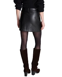 Kenneth Cole Women's Faux Leather A-Line Mini Skirt