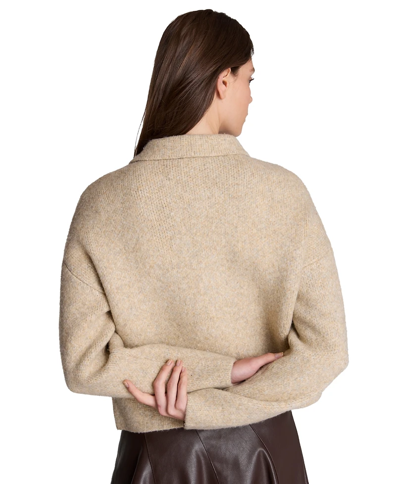 Kenneth Cole Women's Ribbed-Knit Long-Sleeve Utility Jacket