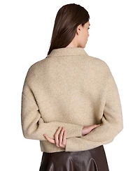 Kenneth Cole Women's Ribbed-Knit Long-Sleeve Utility Jacket