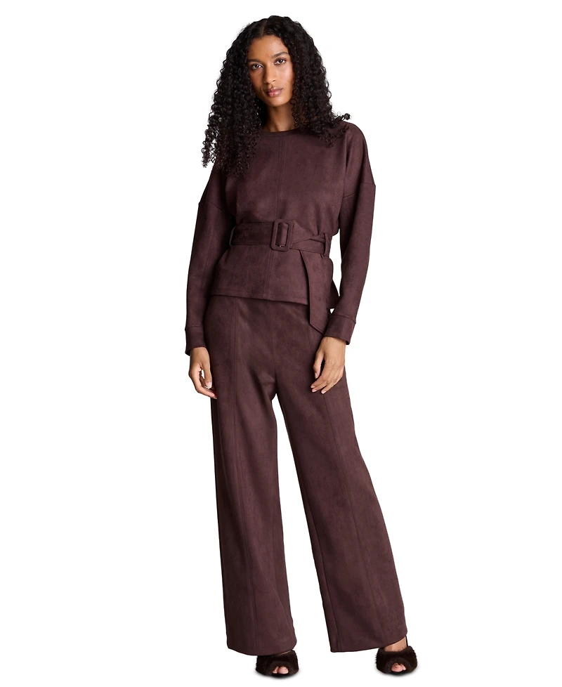 Kenneth Cole Women's High-Waisted Wide-Leg Pull-On Pants