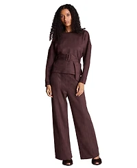 Kenneth Cole Women's High-Waisted Wide-Leg Pull-On Pants