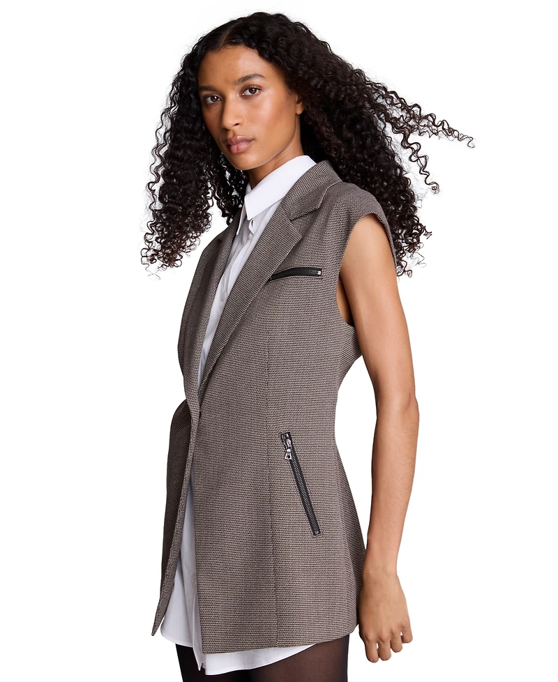 Kenneth Cole Women's Sleeveless Tweed Lined Vest