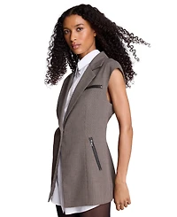 Kenneth Cole Women's Sleeveless Tweed Lined Vest