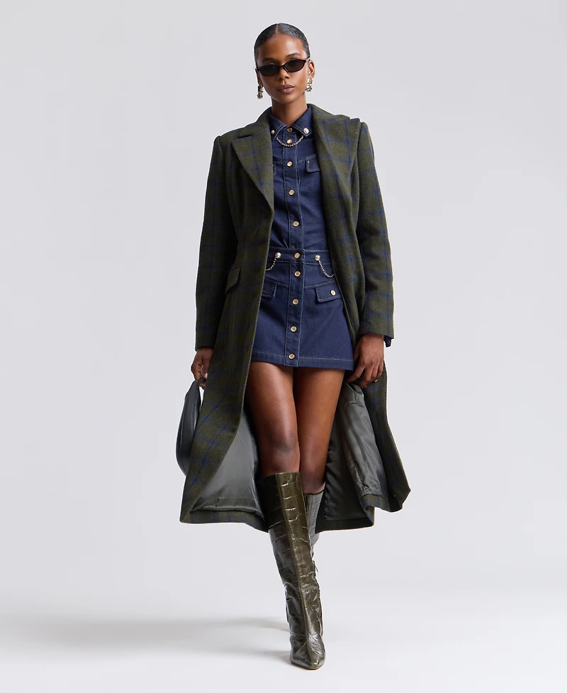 Avec Les Filles Women's Spread Collar Button-Front Coat
