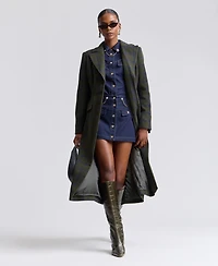 Avec Les Filles Women's Spread Collar Button-Front Coat
