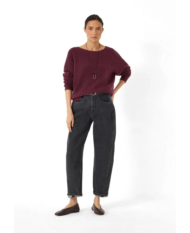 Hush Women's Bryony Slash Neck Ribbed Jumper