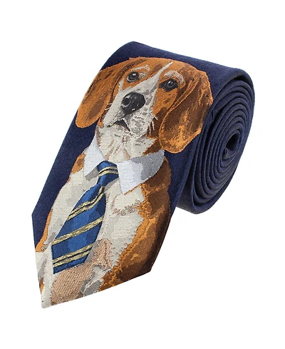 Trafalgar Men's Man's Best Friend Series Beagle Silk Novelty Necktie