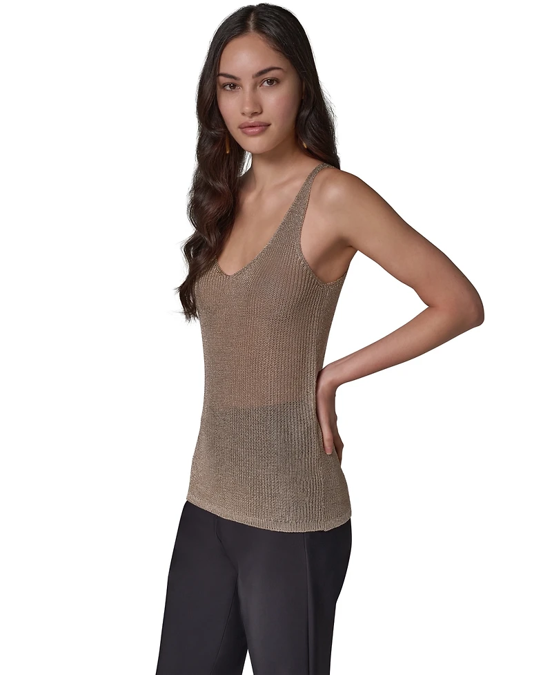 Donna Karan Women's Metallic-Knit Tank Top