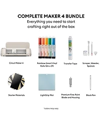 Cricut Maker 4 Smart Cutting Machine with Rainbow Smart Vinyl Bundle