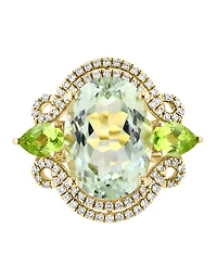 Lali Jewels Green Amethyst (5.44 ct. t.w.) & Peridot (0.97 ct. t.w.) Ring in 14k Yellow Gold