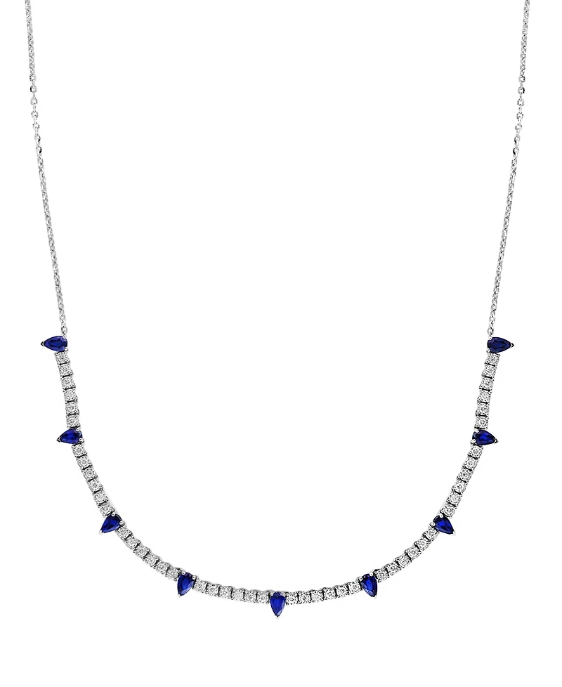 Lali Jewels Sapphire (2.34 ct. t.w.) & Diamond (0.71 ct. t.w.) Necklace in 14k White Gold