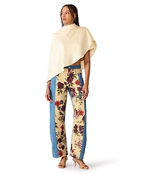 Steve Madden Women's The Sydnee Floral Non-Stretch Wide-Leg Jeans