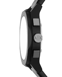 Armani Exchange Men's Sync Quartz Chronograph Black Silicone Watch 44mm
