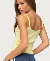 Edikted Women's Hawaii Airlines Graphic Crop Scoop Neck Cotton-Blend Tank Top
