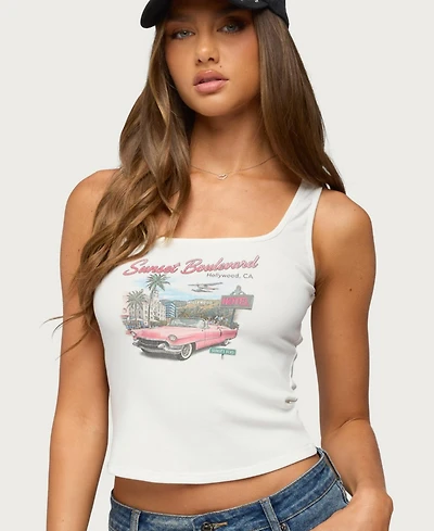 Edikted Womens Sunset Boulevard Tank Top