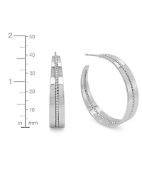 And Now This Graduated C Silver Plated Hoop Earrings, Macy's Exclusive
