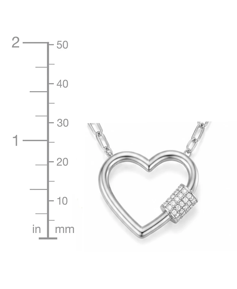 And Now This Cubic Zirconia Double Layered Strand Heart Necklace
