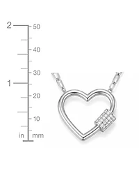 And Now This Cubic Zirconia Double Layered Strand Heart Necklace