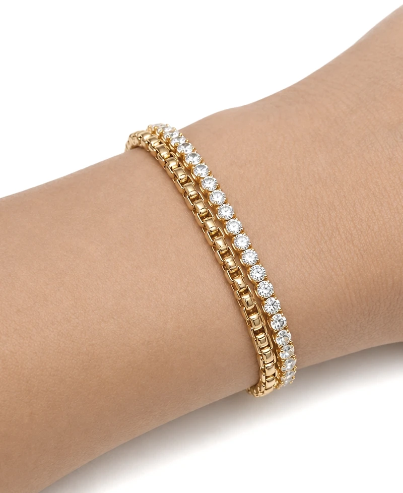 And Now This Cubic Zirconia Double Strand Chain Bracelet