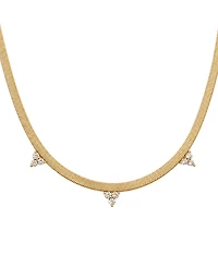 And Now This Cubic Zirconia Flat Herringbone Chain Necklace