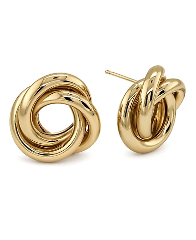And Now This Silver, Gold Plated Brass Interlocking Stud Earring