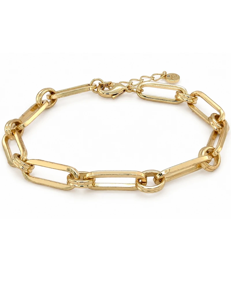 And Now This Gold or Silver Plated Circle Oblong Link Bracelet