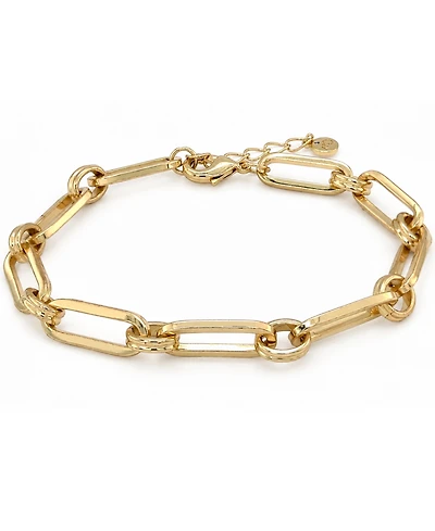 And Now This Gold or Silver Plated Circle Oblong Link Bracelet
