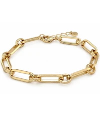 And Now This Gold or Silver Plated Circle Oblong Link Bracelet