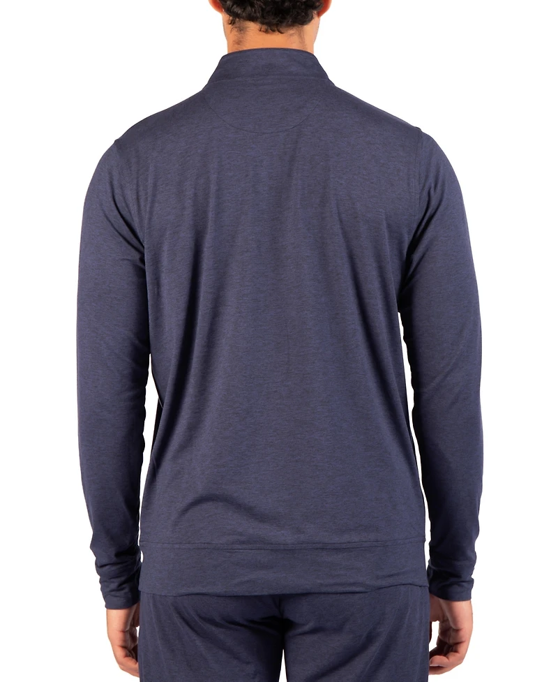 TailorByrd Men's Brushed Melange Quarter Zip Sweater