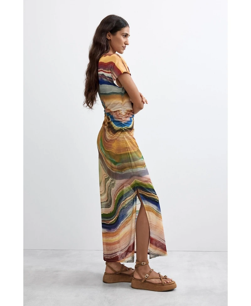 Desigual Women's Short-Sleeve Print Midi Dress