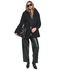 Dkny Women's Double-Breasted Long-Sleeve Peacoat