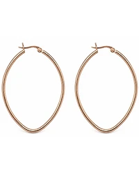 And Now This Large Rose Gold Plated Polished Oval Medium Hoop Earrings , 2"