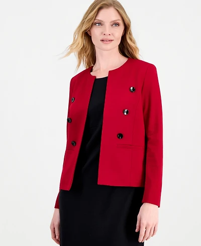 Kasper Women's Collarless Double-Breasted Jacket