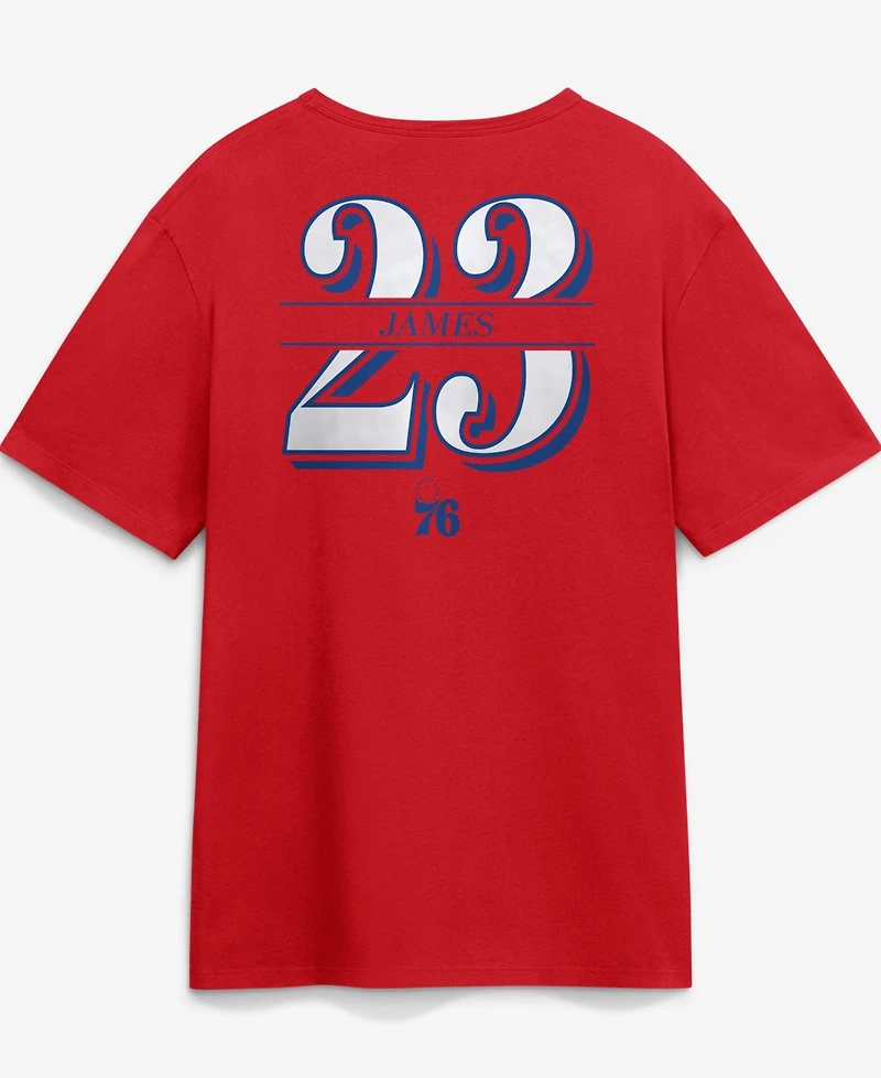 Fanatics Men's LeBron James Red Philadelphia 76ers The Paint Name Number T-Shirt