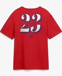 Fanatics Men's LeBron James Red Philadelphia 76ers The Paint Name Number T-Shirt