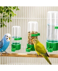 ProMounts 9-Pack Automatic Bird Feeder and Water Dispenser Set - 3 Small, 3 Medium and 3 Large Gravity Feed Cage Cups for Small Birds