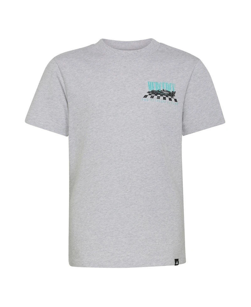Adidas Big Boys and Girls Heather Gray Mercedes-amg Petronas F1 Team All Performance Graphic T-Shirt