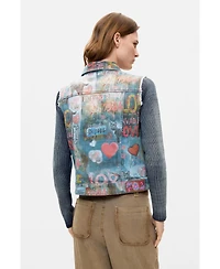 Desigual Women's Printed Short Denim Jacket