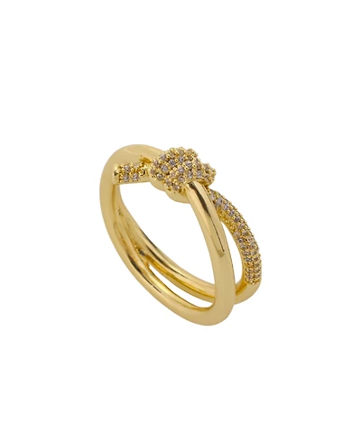 Unwritten Cubic Zirconia Gold-Plated Twist Ring