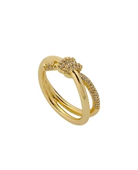 Unwritten Cubic Zirconia Gold-Plated Twist Ring
